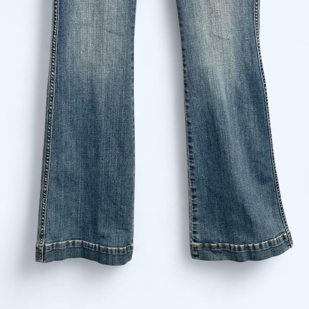 SPANX Flare Jeans Medium Wash Pull-On High Rise Stretch Women's M Shaping Y2K - Picture 5 of 8